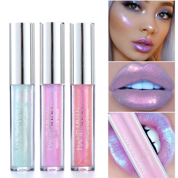 New Liquid Crystal Glow Lip Gloss Laser Holographic Lip Tattoo Lipstick Mermaid Pigment Glitter Lipgloss Lip Plumper Gloss Makeup