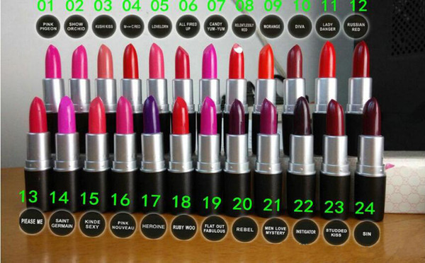 2016 FrostSexy lipstick Lipstick HOT NEW M Makeup Luster Lipstick Frost Lipstick Matte Lipstick 3g 24 colors lipstick over 120 free DHL