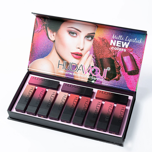 HUDA MOJI 12 colors HUDAMOJI matte lipstick palette cream lip makeup long-lasting cosmetics limited edition lip gloss palette