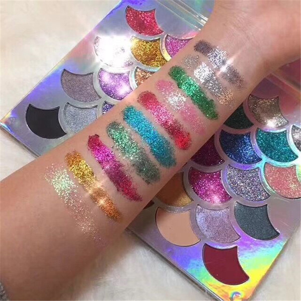 Fashion Women Beauty Cleof Cosmetics The Mermaid Glitter Prism Palette Eye Makeup Eyeshadow Palette