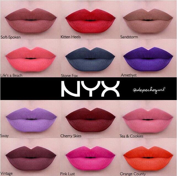 2018 new 0.13fl.oz/4mL 12 colors NYX Lip Lipstick Liquid Matte Lip Gloss Long-lasting Makeup Lipsticks Lip Gloss