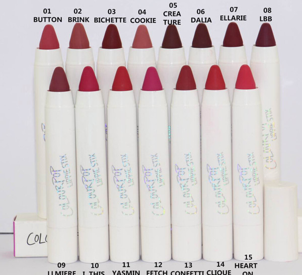 free shipping ePacket ! New colourpop matte Waterproof Durable Makeup Lip Non-stick Cup Long matte lipstick with name 15 color