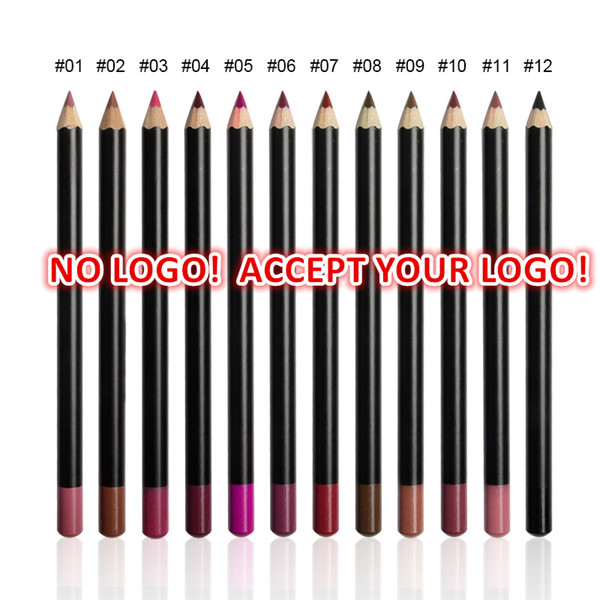 No logo!12 colors Lip Pencil 3in1 Matte Lip liner Pen eyebrow pencil eyeliner Waterproof Long Lasting Natural component customized logo