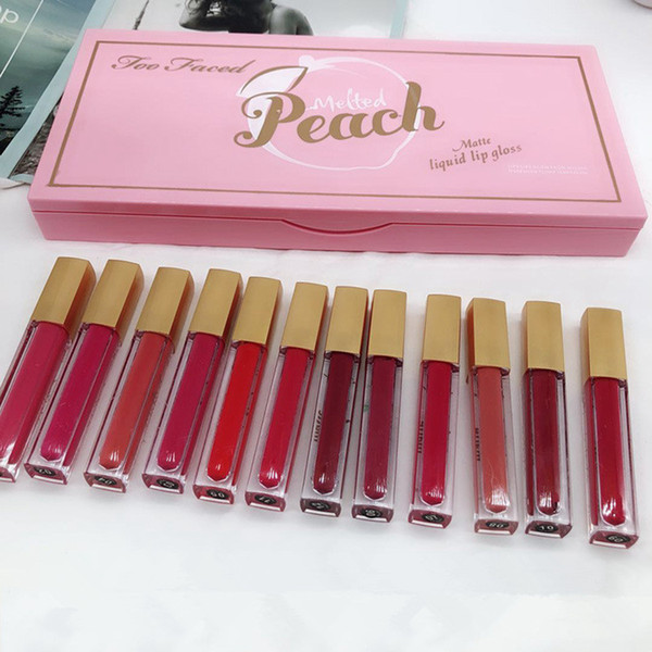 Velvet Matte Lip Gloss Tint Natural Long Lasting Liquid Lipstick 12 Colors Matte Lip Gloss Cosmetics Makeup Tools 12pcs/set LJJR1035