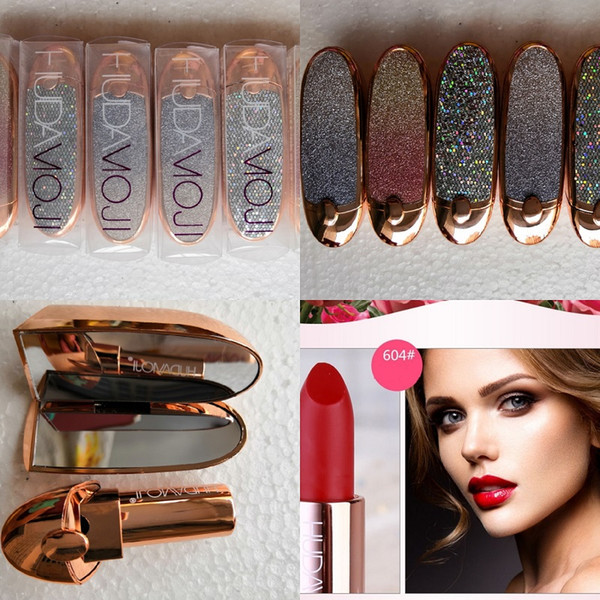 2019 New HUDAMOJI Matte 6Colors Lipstick Sexy Waterproof Lasting Long Professional Lip Sticks Makeup Products Hot Sale Women Fashion