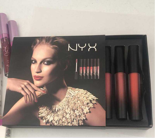 NYX lip Matte nude color waterproof matte lip gloss lipstick 6 colors free shipping