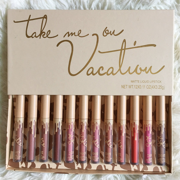 HOT new makeup Jenner Cosmetics vacation edition Take Me On Vacation 12pcs/box matte liquid lipstick set