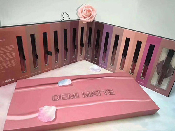 Dropping 2018 Newest High Quality Brand Makeup Beauty DEMI matte liquid lipstick set make up 15pcs/set lipsticks kit Free Shipping