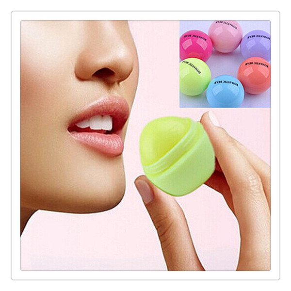 New 3D Lip Balm Round Ball Makeup Lipstick Moisturizing Natural Plant Sphere Fruit Lip Pomade Gloss Embellish Lip Care Tools Free Shipping