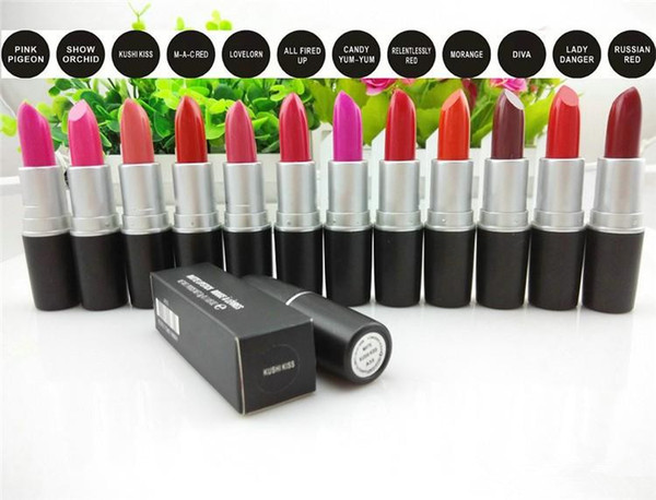 Valentines gift NEW M Makeup Luster Frost Lipstick Matte Lipstick 3g 24 colors lipstick with english name 24 pcs/lot free shippin