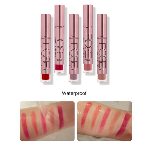 O.TWO.O 6colors Best Sale Hot Cosmetics Makeup Lip Gloss Long Lasting Waterproof Easy to Wear Matte Lipstick DHL