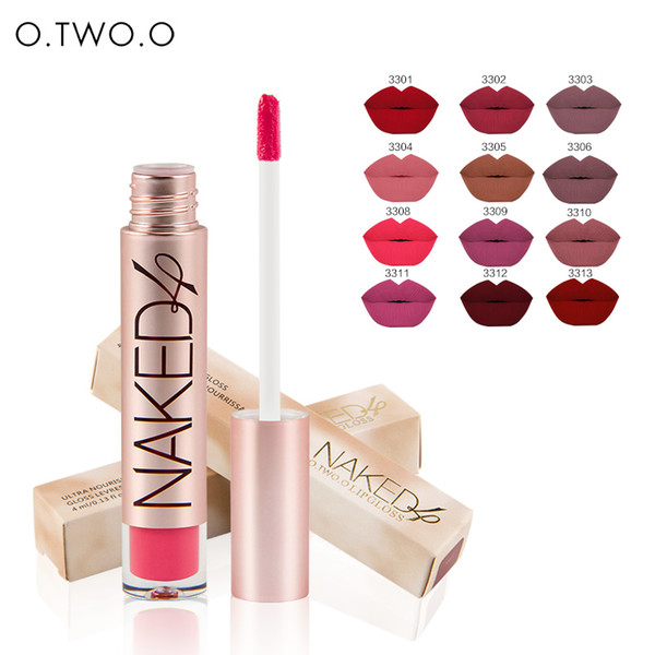 O.TWO.O Brand 12colors Cosmetics Makeup Lip Gloss Long Lasting Waterproof Easy to Wear Make up Best Sale Matte Lipstick DHLfree delivery