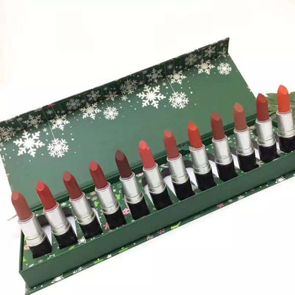 New!!Hot!!12 Colors Lipstick Set Christmas Snow Lip Set Matte Lipstick set 12pcs/set DHL free shipping