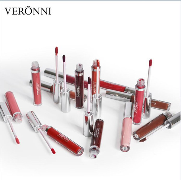 Foreign trade makeup explosion VERONNI multi-color matte lip gloss non-stick cup does not fade new liquid lipstick free shipping