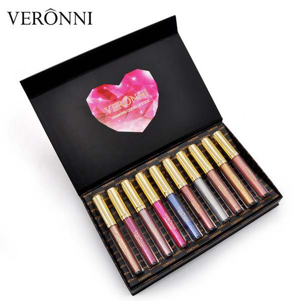 Best selling explosion models veronni Bellunni diamond lip gloss set unicorn shine lip glaze lip gloss lipstick mermaid Ji free shipping