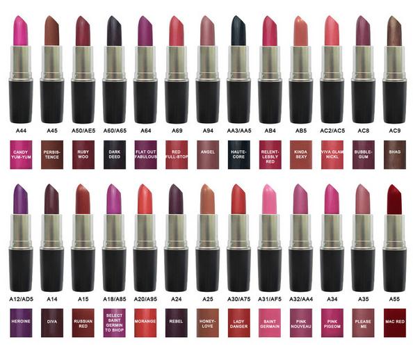 AAA quality brand Make up Matte Ruby Woo Heroine Velvet Teddy Lipstick 3G Long-lasting Lipstick. 18 color random color