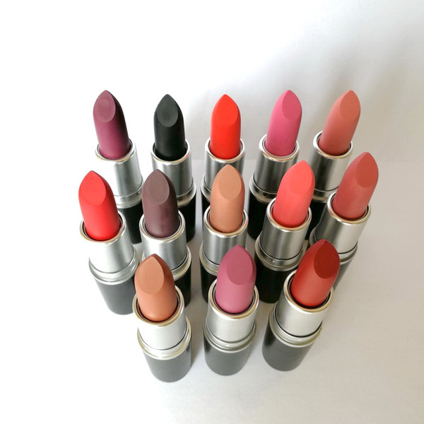 In Stock! AAA Quality Hot Matte Lipstick RUSSIAN RED HONEY LOVE PLEASE ME PERSISTENCE ANGEL REBEL BUBBLEGUM 3G Long-lasting Lipstick color