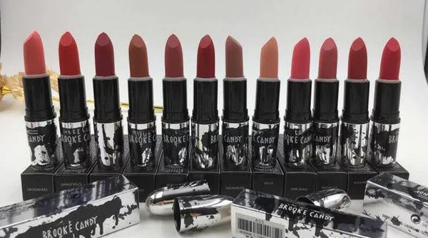 high-quality Free shipping! HOT Makeup NEW X BROOKE CANDY MATTE Lipstick 15 colors 3g mix color