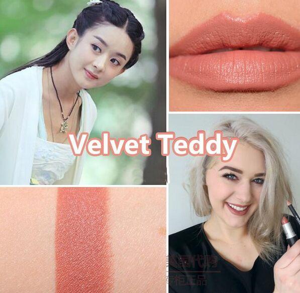 Free Shipping! New make up Hot New Color VELVET TEDDY matte lipstick 3g your color (5pcs/lot)