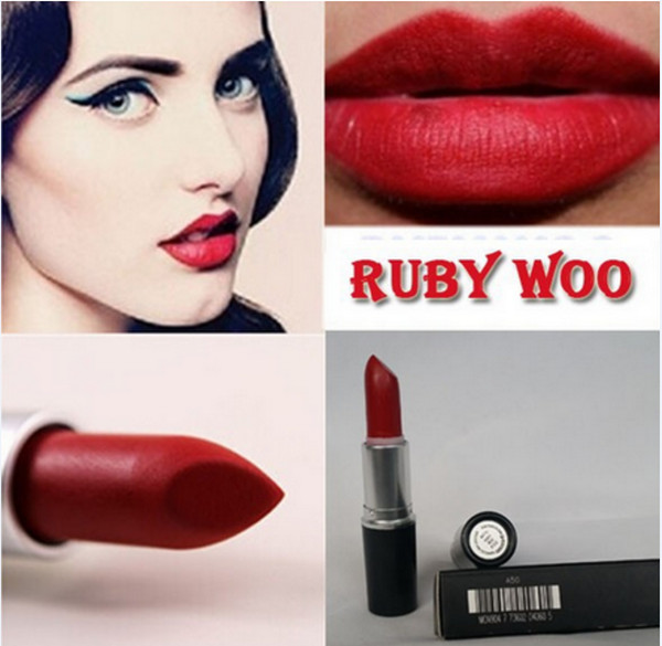 2017 AAA quality brand Makeup Matte Ruby Woo Heroine dark deed Lipstick 3G Long-lasting Lipstick. (6pcs/lot) random 6 color