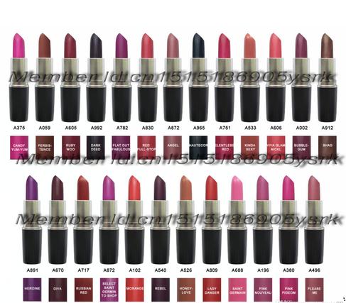 Free Shipping + High quality Hot MC brand Makeup Matte Lipstick 3G Long-lasting Lipstick. 18 color random mix color