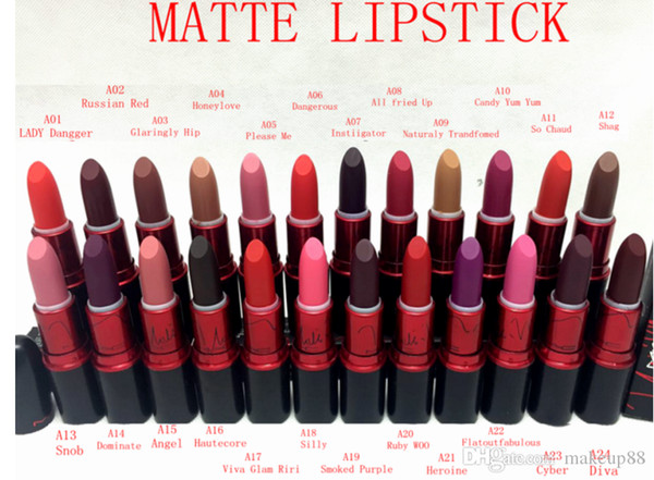 Hot new make up matte viva gaga lipstick 3g Makeup Lips Viva Glam Gaga Matte Lip Stick mix color