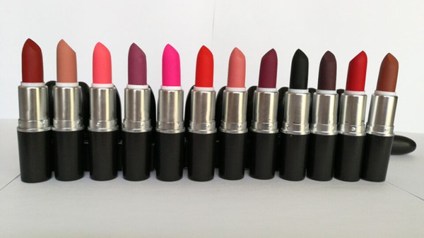 AAA quality brand Makeup Matte Lipstick Ruby Woo Heroine Velvet Teddy Lipstick 3G Long-lasting Lipstick. 18 color random color