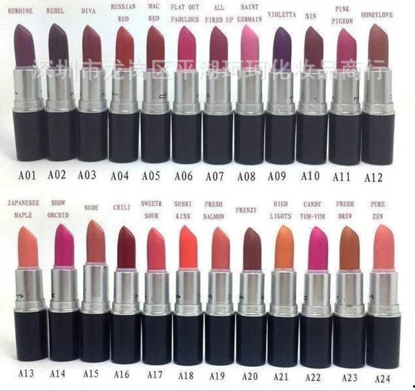 Factory Outlet - Hot Professional wholesale and retail make up new 24 colors 3g matte lipstick Free Shipping