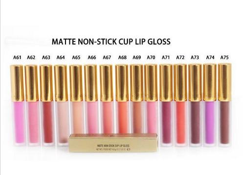 Free Shipping! HOT Selling Make up MATTE NON-STICK CUP Lip Gloss of 15 color 4.8g. mix color