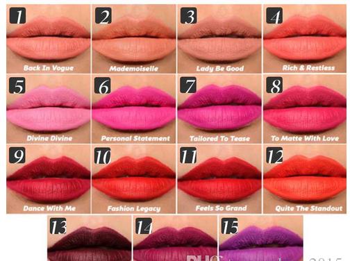 Hot Selling 15 colors liquid matte lipstick beauty lips waterproof Classic retro matte lip gloss long lasting 15 colors available