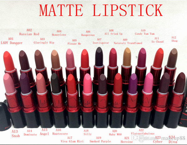 DHL Free Shipping! Hot make up matte viva gaga lipstick 3g Makeup Lips Viva Glam Gaga Matte Lip Stick mix color