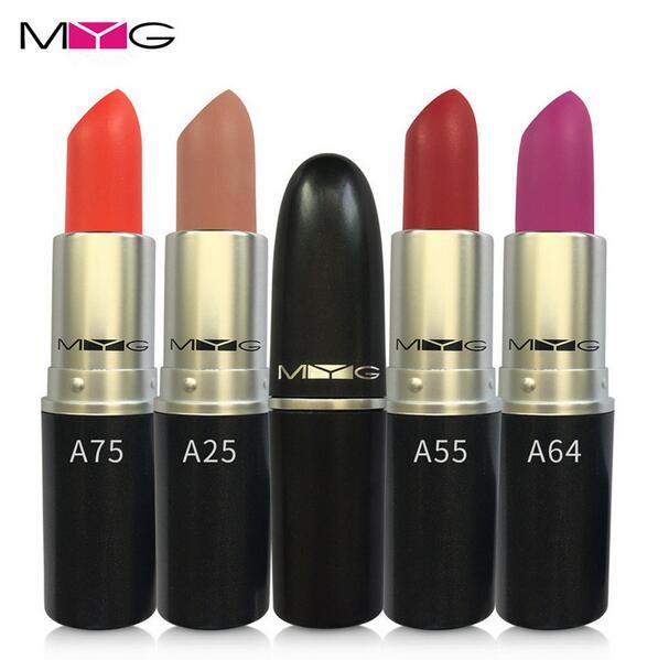 Brand MYG Matte lipstick RUBY WOO PLEASE ME color long lasting lip stick makeup HONEY LOVE REBEL CHILI 16 kinds colors