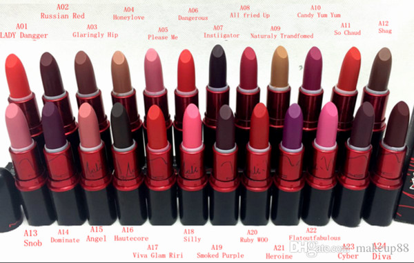 Hot make up matte viva gaga lipstick 3g Makeup Lips Viva Glam Gaga Matte Lip Stick mix color