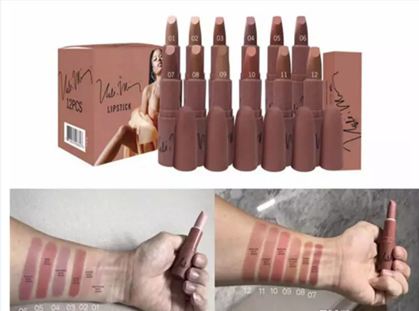 Free Shipping! NEW New Makeup Lipstick Nicki Minaj Matte Lipstick Limited Edition chromat long lasting mix 12 colors