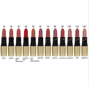 DHL Free Shipping!High quality! New make up gold collection matte lipstick 12 color random mix color +gift