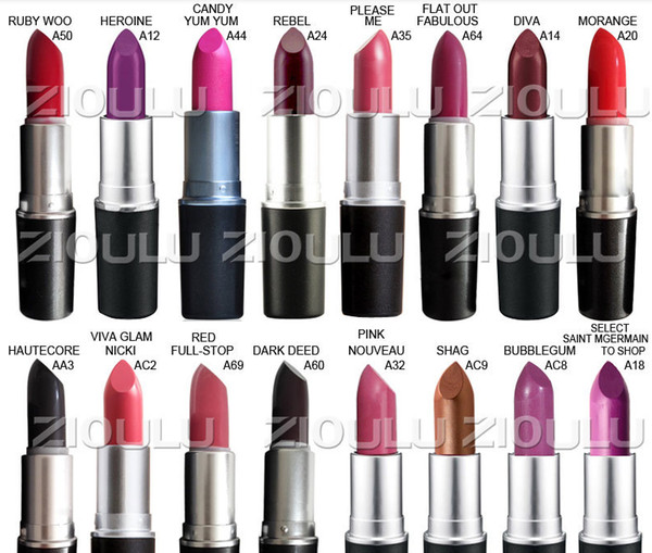 2015 Hot Selling! Hot brand 18 colors Makeup Matte Ruby Woo Lipstick 3G Long-lasting Lipstick. mix 18 color (18pcs/lot)