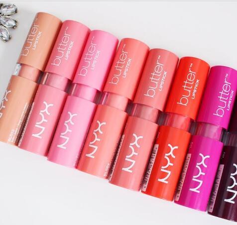 New 12 Colors women NYX Butter lipstick factory price Long Lasting Lip Gloss Professional Makeup NYX Butter Liptstick