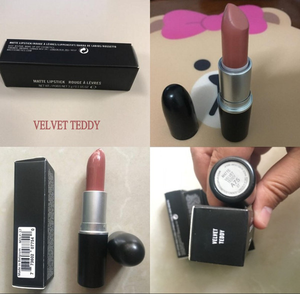 top quality M Brand Makeup VELVET TEDDY RUBY WOO matte lipstick Cosmetics 3g lipsticks Collection LIPSTICK MATTE