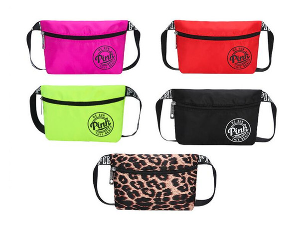 2018 PINK Pack Pink Letter Waist Belt Bag Fashion Beach Travel Bags Waterproof Handbags Purses Outdoor Cosmetic Bag 11 Color Free shipping