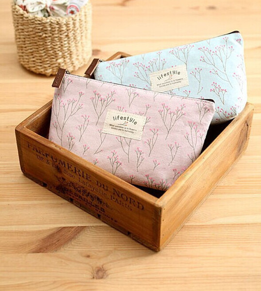 Hot Sale Toiletry Pencil Canvas Case Make Up Makeup Case Storage Pouch Cosmetic Bag Purse Organizer