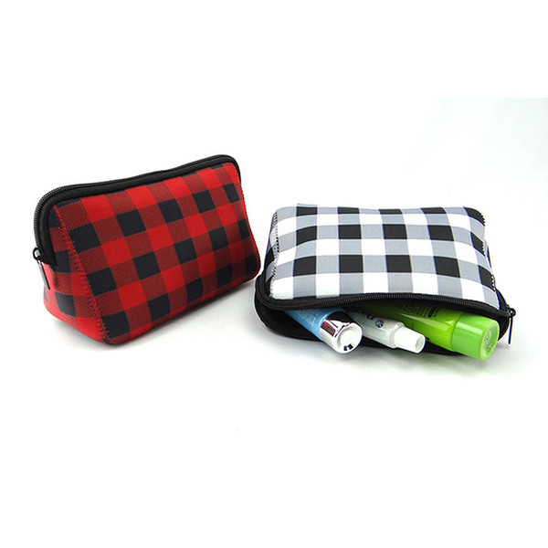 Woman Fashion Plaid Clutch Bag Lady Causal Cosmetic Bag Checked Handbag Girl Make Up Handbag RRA758