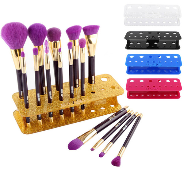 Acrylic Makeup Brushes Holder Stand 15Hole Storage Boxes Cosmetic Organizer Tools Brush Showing Rack Make up Brush Display Shelf