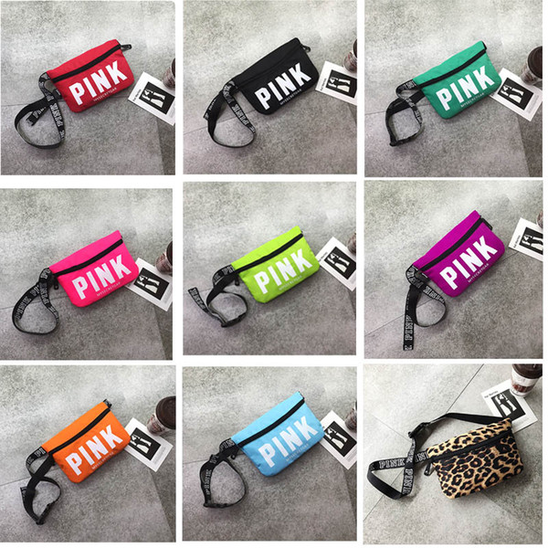 Pink Letter Fanny Pack Love Pink Waist Bags Waterproof Nylon Beach Bag Women Purses Sports Handbags Outdoor Cosmetic Bags 3007012