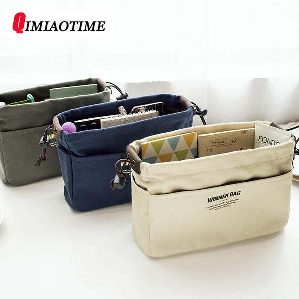 Canvas Purse Organizer Bag Organizer Insert with Compartments Makeup Handbag Organizador Trousse Maquillage Femme