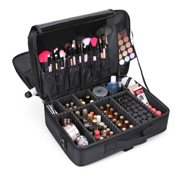 L Size Beautician Makeup Box Shoulder Professional Cosmetic Bag Cases Travel Organizer Necessary Toiletry Luggage Accessories