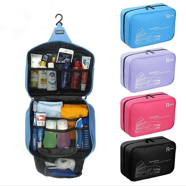 waterproof Hanging Travel Cosmetic Bag Women Zipper Make Up Bag Polyester big Capacity Makeup case handbag Organizer Storage Wash Bath Bag