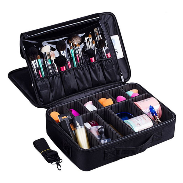 Professional Women Makeup Bag Cosmetic Case Lady Quality Oxford Female Korean Make Up Box Large Capacity Makeup Organization Hot