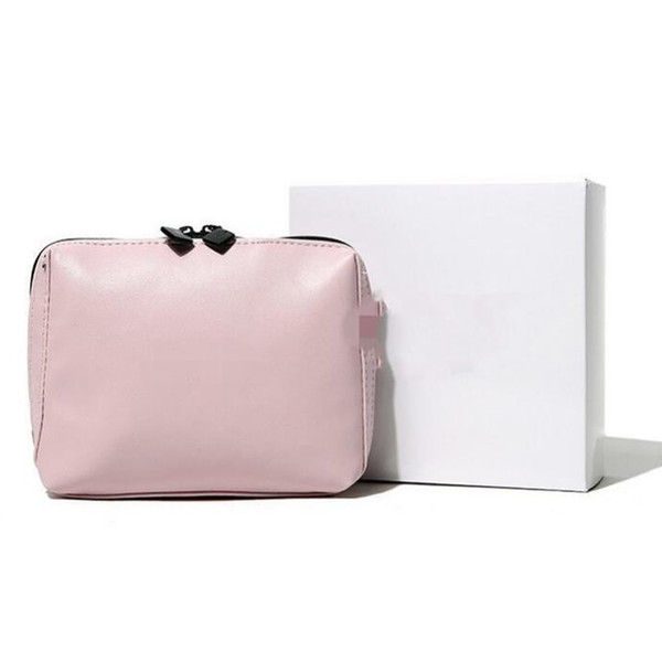 Women Hot sale Brand Makeup Bag Popular PU Cosmetic Cases Fashion High-grade Pink Enchanting Clutches With Box Gift #71748