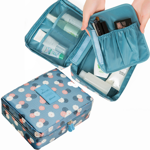 New Travel Wash pouch Make Up Bag Women Cosmetic Bag Wash Bag Cosmetic Case Nylon Zipper Multifunctional Waterproof Makeup Case