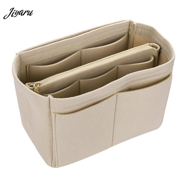 Women Make Up Bag Felt Cloth Insert Bags Multifunctional Handbag Cosmetic Organizer Toiletry Handbags Ladies Travel Organizer